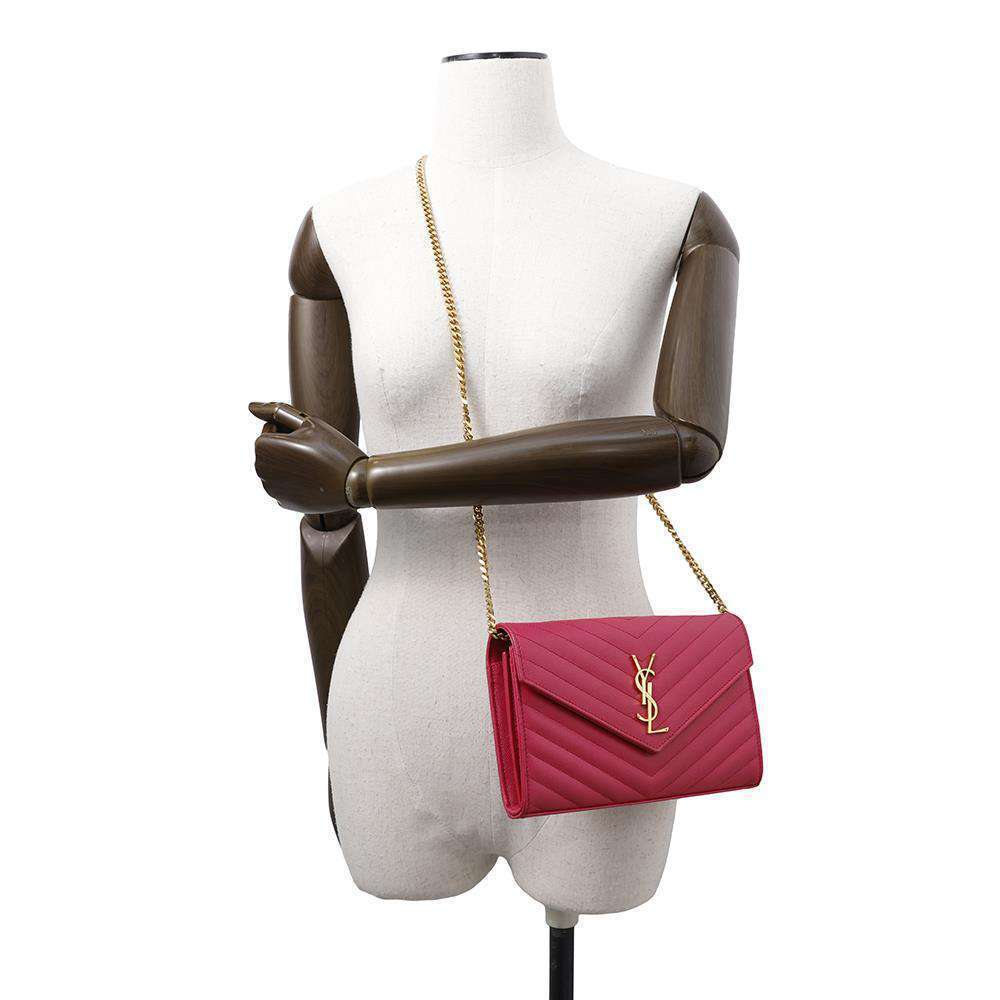 Saint Laurent Paris Monogram Leather Chain Wallet YSL - Picture 4 of 9